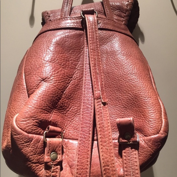 Vintage Leather tan brown mini backpack - Picture 6 of 8